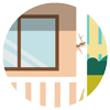 Damaged house icon